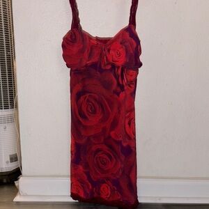 Urban Outfitters Red Rose Mini Dress